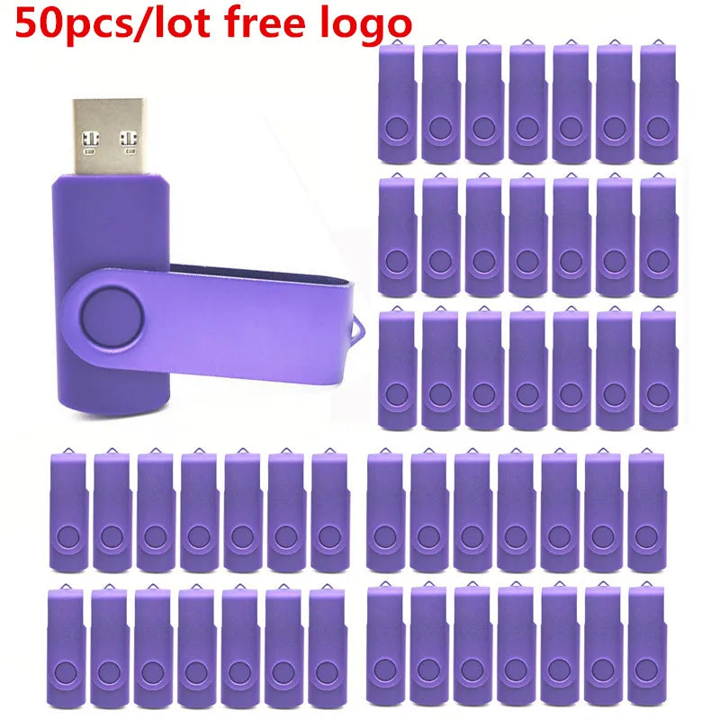 50pcs/lot Metal Usb Flash Drive 128GB Pendrive 64gb Cle High Speed Memoria Usb Stick 32GB 16GB 4GB Pen Drive Free Custom Logo