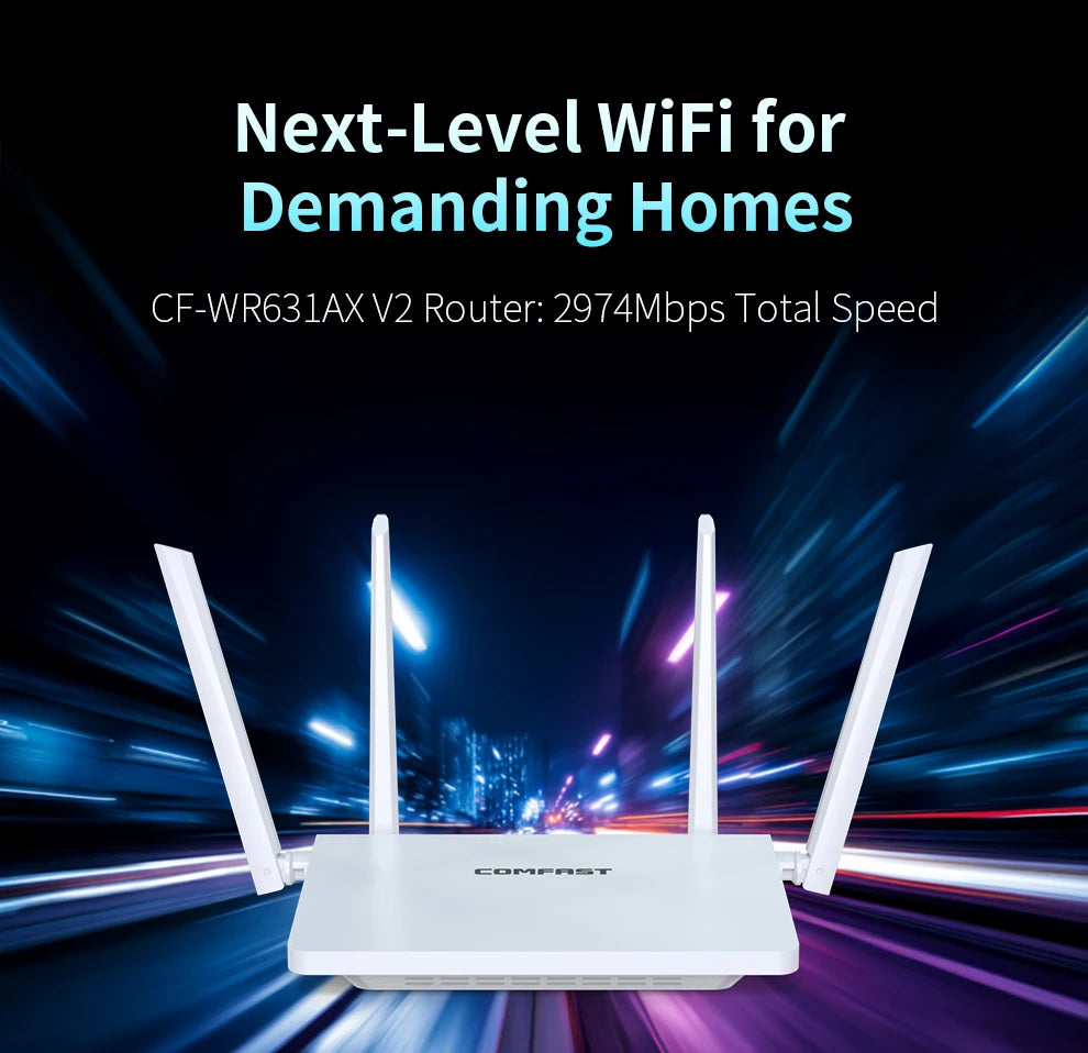 COMFAST AX3000 WIFI6 Router Gigabit 2.4G&5GHz 802.11AX Wireless Signal Amplifier Booster Gigabit Router WIFI Amplifier For Home