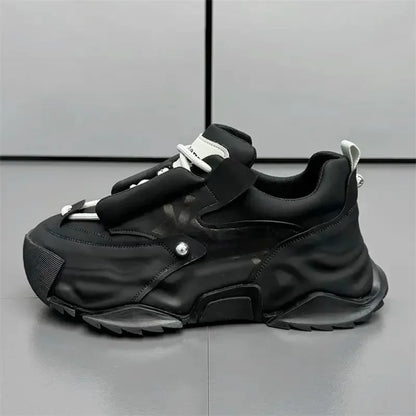 Platform Sneakers for Mens Fashion Designer Casual Leather Shoes for Man Chunky Height Increased Mens Sneakers Zapatillas Hombre