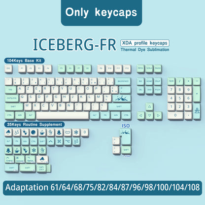 Iceberg XDA Profile keycaps Brazilian Korean Japanese Russian Spanish French ISO Enter PBT keycap For Mechanical Keyboard GK61