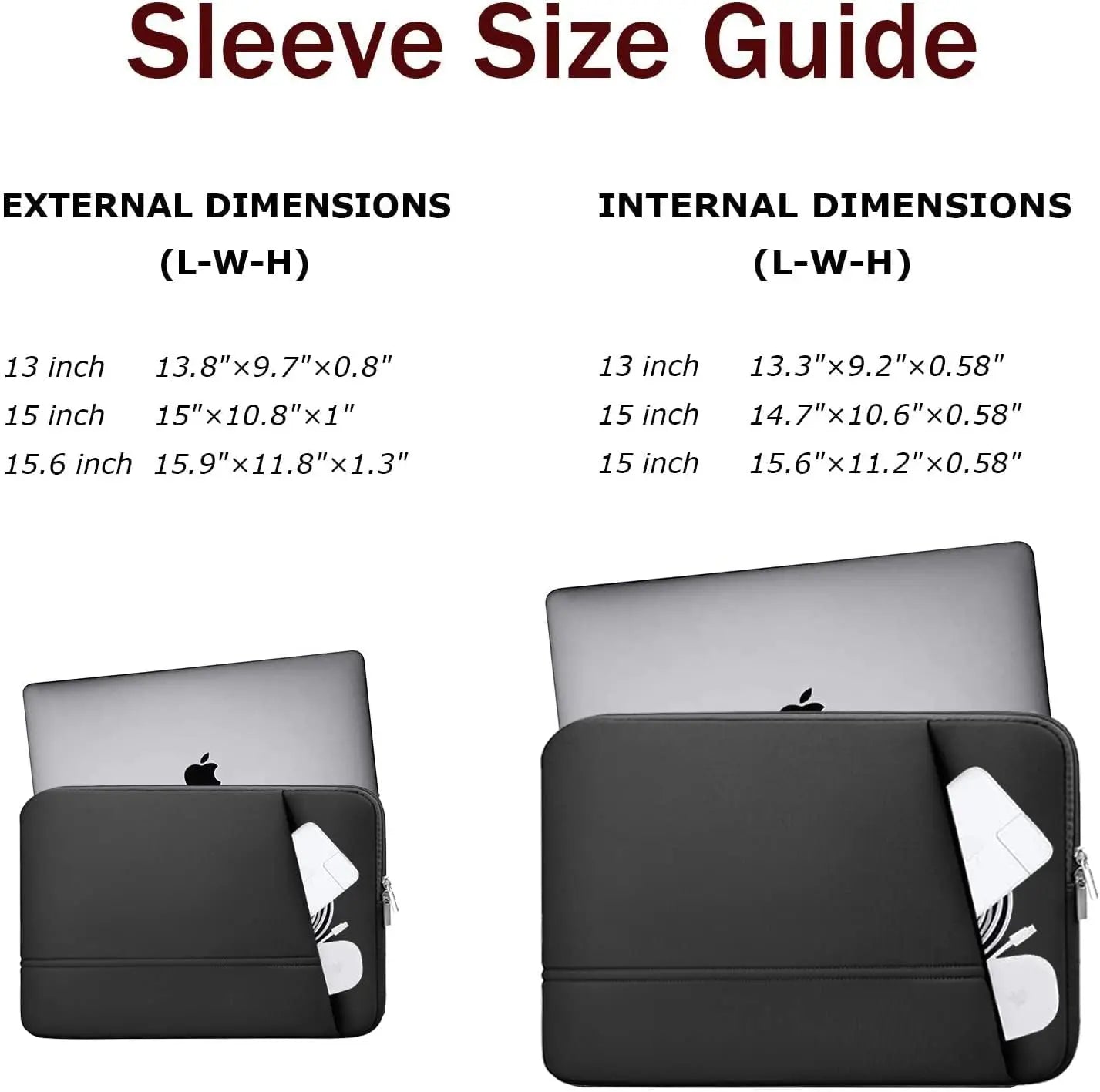UPERFECT Polyester Laptop Sleeve Protective Case Vertical Style With Pocket Zipper For 13.3-18Inch Monitor Pad Tablet