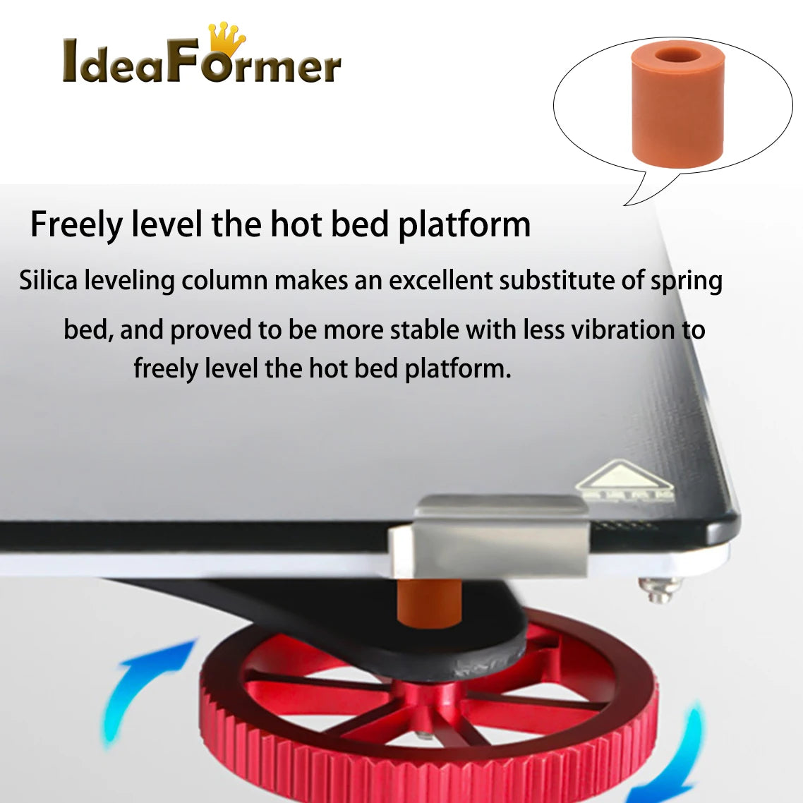 IdeaFormer 4Pcs High Temperature Silicone Solid Spacer Hot Bed Leveling Column For CR-10 CR10S Ender-3 Prusa I3 3D Printer Parts