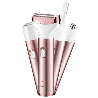 4 In 1 Painless Hair Removal Epilator Rechargeable Trimmer Women Body Razor Face Leg Armpit Bikini Pubic Shaver Hair Remover