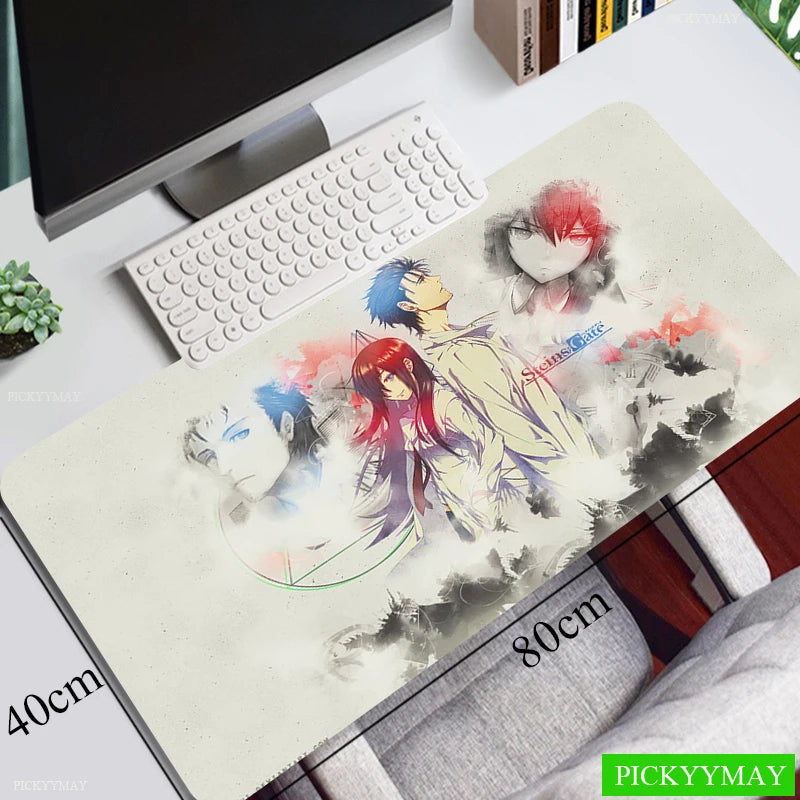 Steins Gate Mouse Pad Gamer Pad Big Gaming Mousepad XL Mouse Mat Keyboard Mat Desk Mat Table Carpet Mausepad Computer Laptop Pad