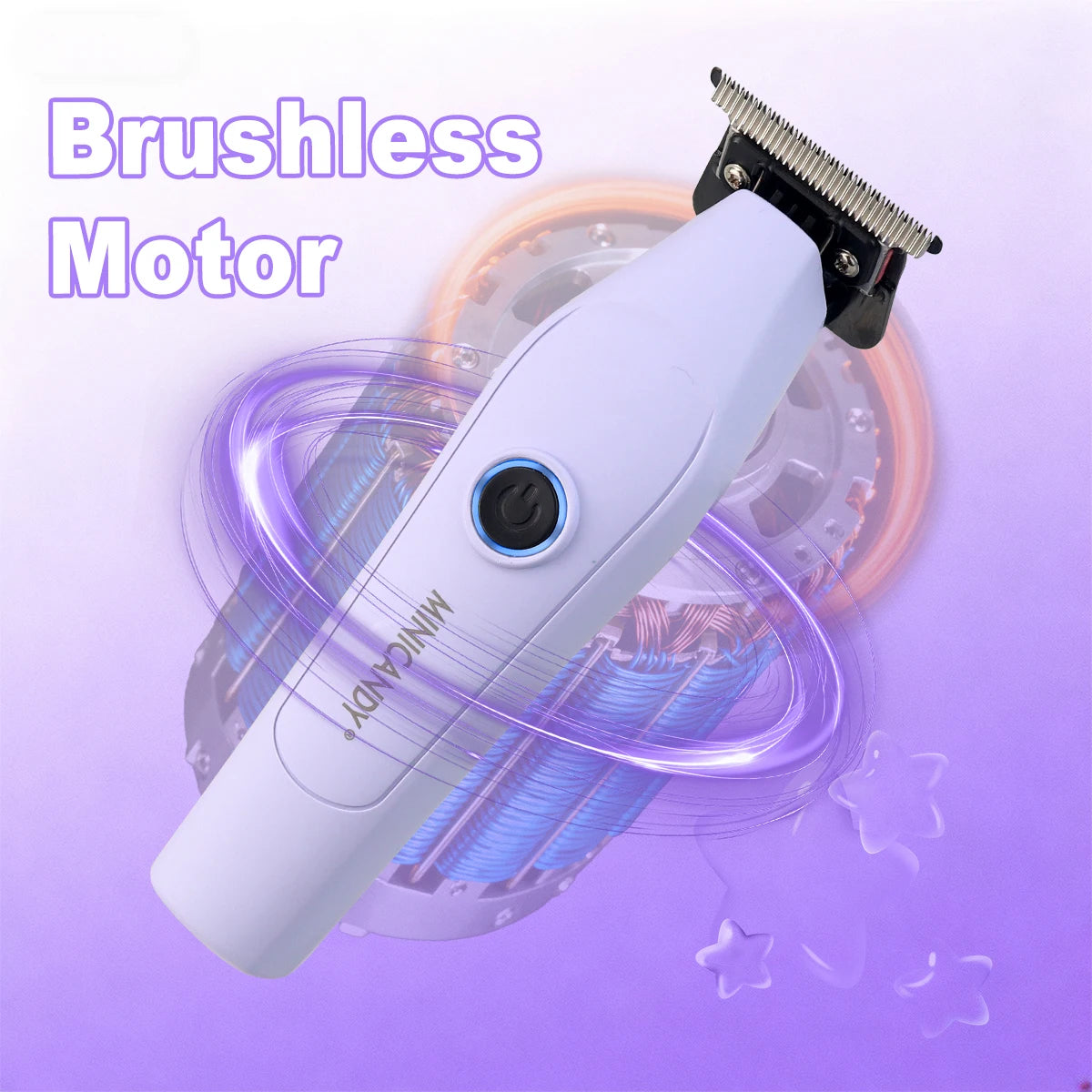 JUCAI MINICANDY JC08 Men's Hair Clipper DLC Zero Gapped Brushless Motor with Base Charger Professional Trimmer Finishing Machine