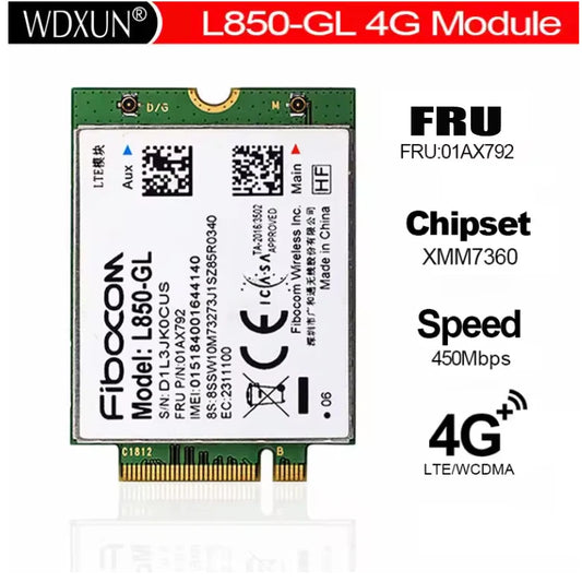 4G LTE Wireless Module L850-GL 01AX792 5W10V25796 02HK709 M.2 WWAN Card For ThinkPad X1 Carbon X280 T580  L480 X1 Yoga Gen 3