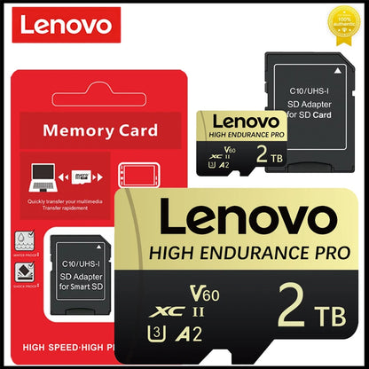 Lenovo 2TB High Speed Micro TF SD Flash Memory Card 1TB 512GB 256GB 128GB 4K Full HD Video Storage For Camera PC Game Devices