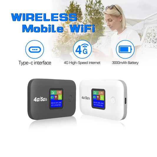 Travel WiFi Hotspot 4G 5G SIM Slot 300Mbps LED Display Supports 10 Devices For Outdoor RV