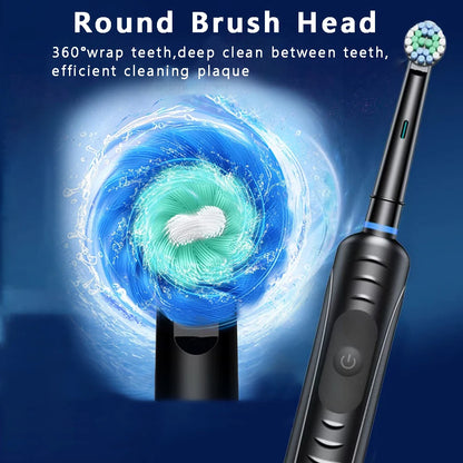 Electric Toothbrush Rotating Rechargeable Rotary Electric Toothbrush with Timer Electric Tooth Brush with 8 Brush