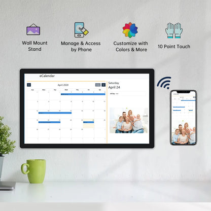TouchWo 15.6-43 Inch Touchscreen Digital Calendar & Chore Chart, Smart Electronic Calendar for Work & Family Schedule