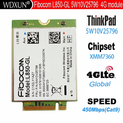 4G LTE Wireless Module L850-GL 01AX792 5W10V25796 02HK709 M.2 WWAN Card For ThinkPad X1 Carbon X280 T580  L480 X1 Yoga Gen 3