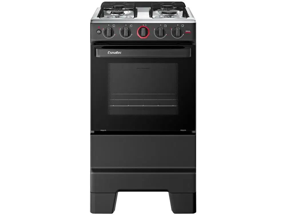 Esmaltec 4-Burner Black Stove-Dual Voltage