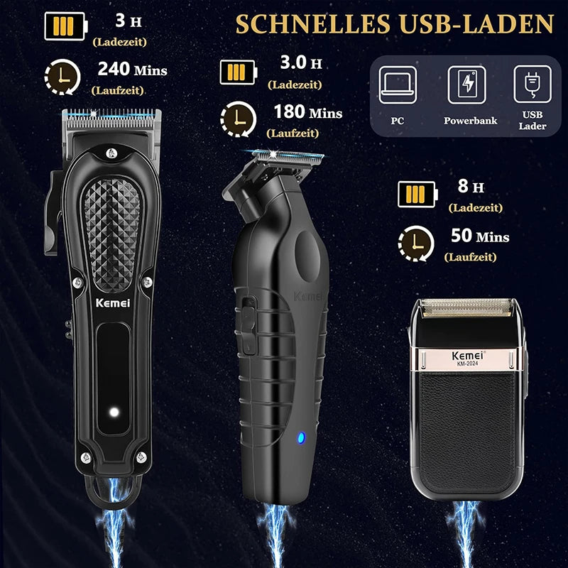Kemei KM-1071 KM-2299 KM-2024 Hair Clippers for Men Hair Trimmer Electric Foil Rechargeable Electric Shaver Barber Hair Cutting