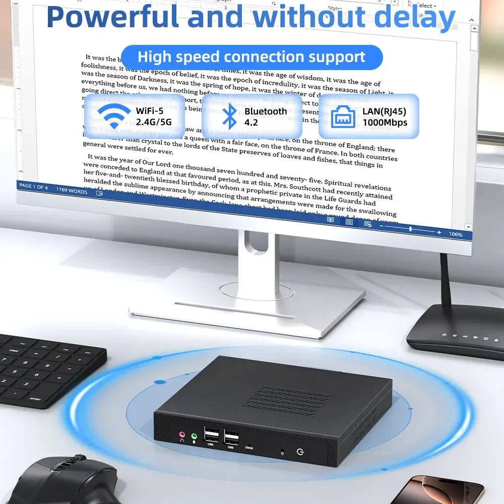 TexHoo Mini PC Intel Core I5 13500H/N5095 Windows 11 PC 16GB DDR4 512GB SSD Dual-Band WiFi 6 BT5.2 4K@60Hz Gaming Computer PC
