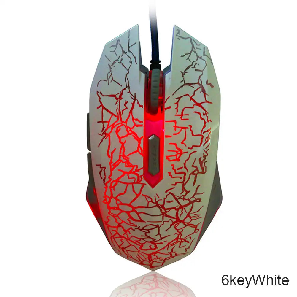 Protable Wired Gaming Mouse USB Port Ergonomic 2400 DPI Adjustable RGB Optical Comfortable Grip for Gaming Computer Accessories