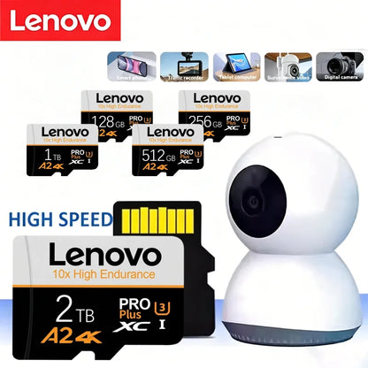 Lenovo High Speed TF Memory Card 2TB Large Capacity Flash Storage Card For Smartphone Camera Monitoring 1TB 512GB 256GB 128GB