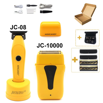 JUCAI MINICANDY JC08 Men's Hair Clipper DLC Zero Gapped Brushless Motor with Base Charger Professional Trimmer Finishing Machine