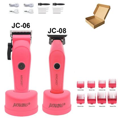 JUCAI MINICANDY JC08 Men's Hair Clipper DLC Zero Gapped Brushless Motor with Base Charger Professional Trimmer Finishing Machine