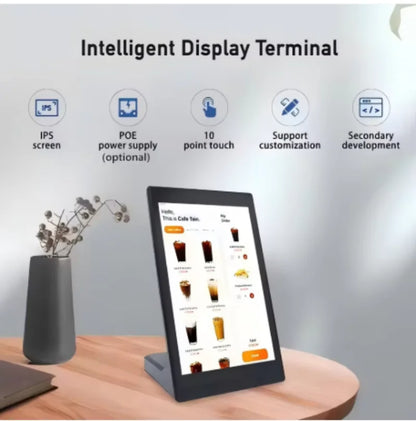 New Android 13 Vertical Screen Menu Machine, Portrait Touch Screen Ordering Kiosk, Customer Rating Device, Loyverse POS Terminal