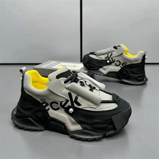 Platform Sneakers for Mens Fashion Designer Casual Leather Shoes for Man Chunky Height Increased Mens Sneakers Zapatillas Hombre