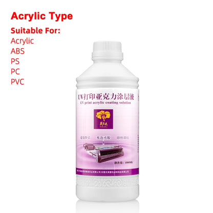 UV Pre-Coating Primer 1000ml For UV Flatbed Printer Curing Ink For Printing On Acrylic Glass Metal Materials UV Coating Liquid