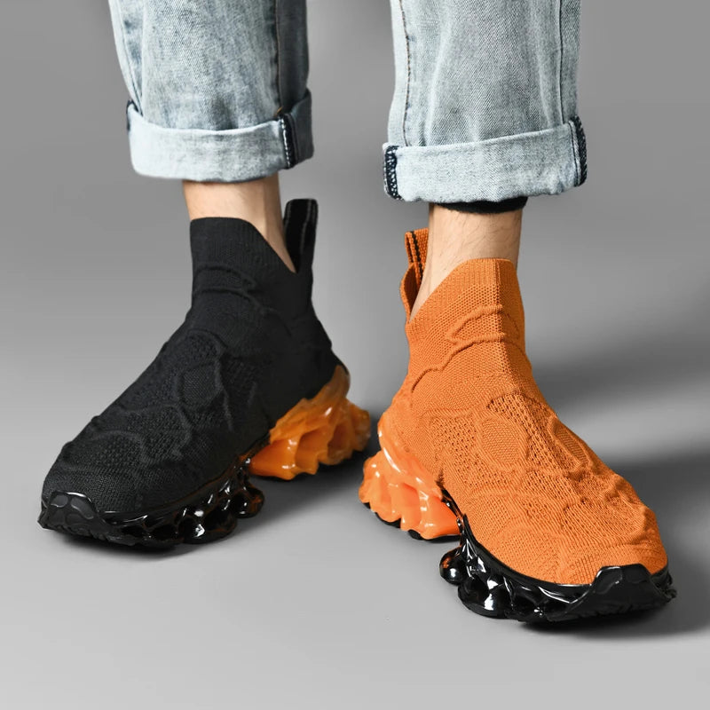 Men's Blade Type Shoes Breathable Shock Absorption Running Shoes  Non-Slip Shoes For Jogging Tennis Gym Casual Walking Sneakers