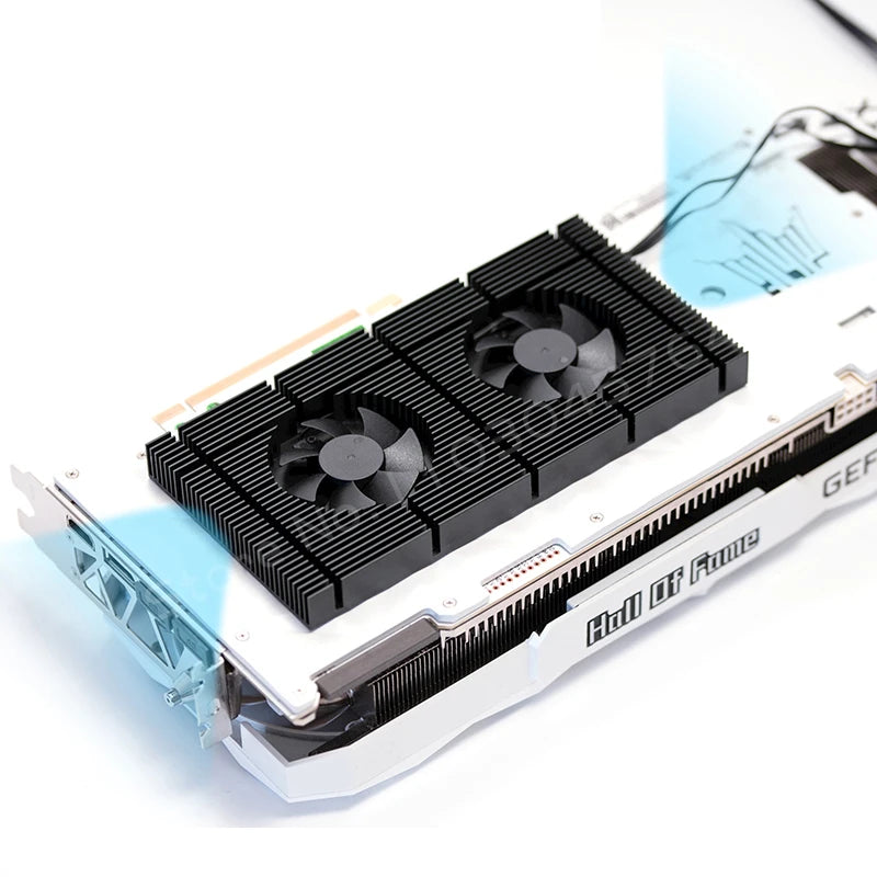 Graphics Card GPU Backplate Cooling Radiator For RTX 3090 4090 Backplane Memory VRAM Heatsink 2X PWM Fan VGA Backboard Cooler