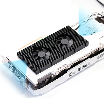Graphics Card GPU Backplate Cooling Radiator For RTX 3090 4090 Backplane Memory VRAM Heatsink 2X PWM Fan VGA Backboard Cooler