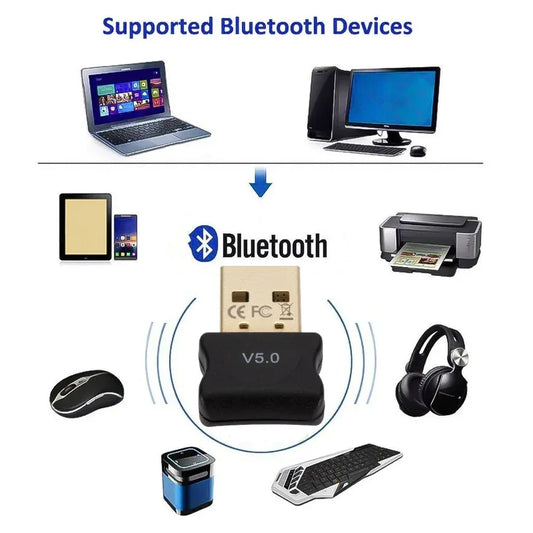 USB Bluetooth Adapter 5.0 Wireless USB Bluetooth Receiver Transmitter USB Bluetooth Audio Receiver Dongle for Computer PC Laptop