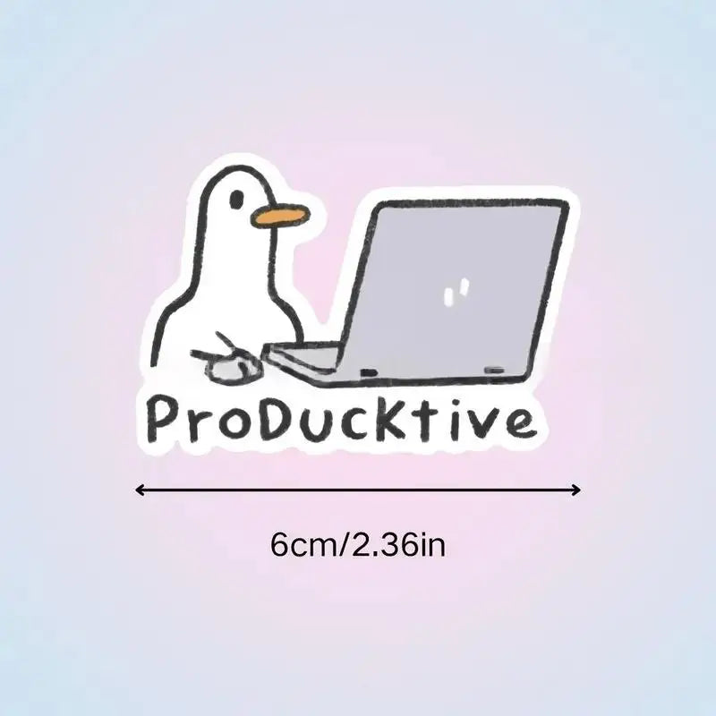 5Pcs Cute Goose Laptop Stickers, Perfect for DIY Computer Decoration, Waterproof and Removable, Great Adults Gift