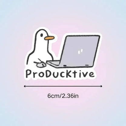 5Pcs Cute Goose Laptop Stickers, Perfect for DIY Computer Decoration, Waterproof and Removable, Great Adults Gift