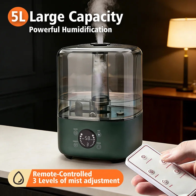5L Air Humidifier Professional Large Capacity Home Air Humidifiers Ultrasonic Water Mist Diffuser Kinscoter Brand