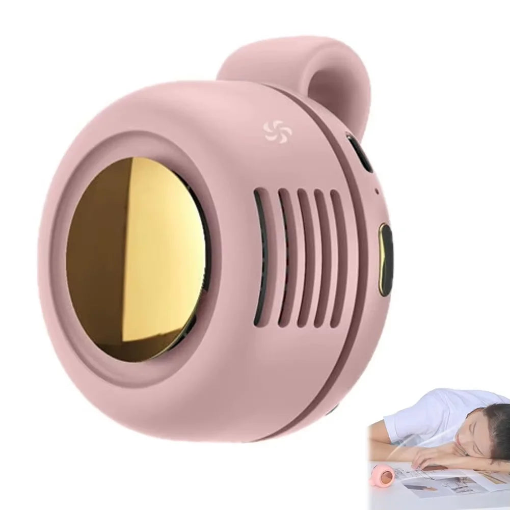 Portable Fan Mini Handheld Rechargeable Bladeless Electric Fan Clip Waist Fan Suitable for Outdoor Ventilation Desktop Small Fan