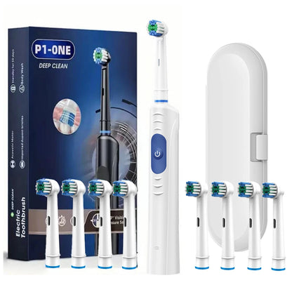 Electric Toothbrush Rotating Rechargeable Rotary Electric Toothbrush with Timer Electric Tooth Brush with 8 Brush