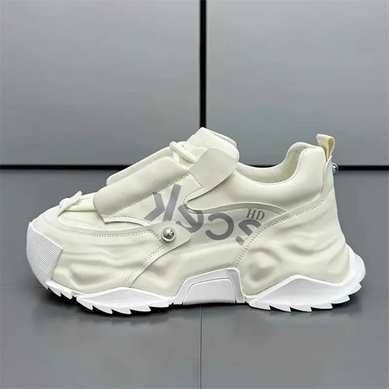 Platform Sneakers for Mens Fashion Designer Casual Leather Shoes for Man Chunky Height Increased Mens Sneakers Zapatillas Hombre