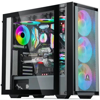 AOTESIER Gaming PC Core I7 CPU With 8G /16G RAM 256G SSD HD4600 ATX/ITX/M-ATX Full View Side Panel Temper Glass Front PC Gamer