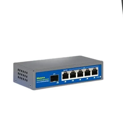 Hisource Full Giga Lite Cloud Managed Web Managed Switch RJ45 Ports with 1 SFP Network Switch for Small Office Home Network