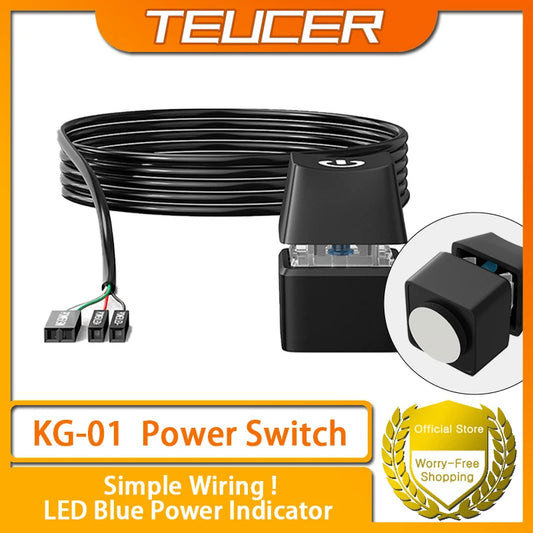 TEUCER Computer Desktop Switch Power Motherboard Switch Extension Cable Office and Home PC Power Button