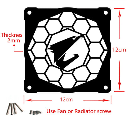 3Pcs/lot DIY 12cm*12cm Fan Radiator Grill Cover  Acrylic Fan Cover for 120mm Fan Cooling Logo for Computer Case Cooler