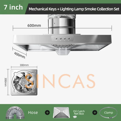 Stainless Steel Range Hood Exhaust Fan With Built In Light Kitchen Ventilation Extractor Fan For Stove Wall Mount Range Hood