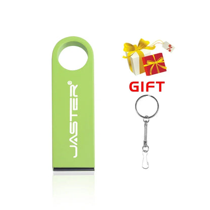 JASTER Metal USB 2.0 Flash Drives 128GB High Speed Pen Drive 64GB 32GB with Key Chain Memory Stick 16GB Creative Gift USB Stick