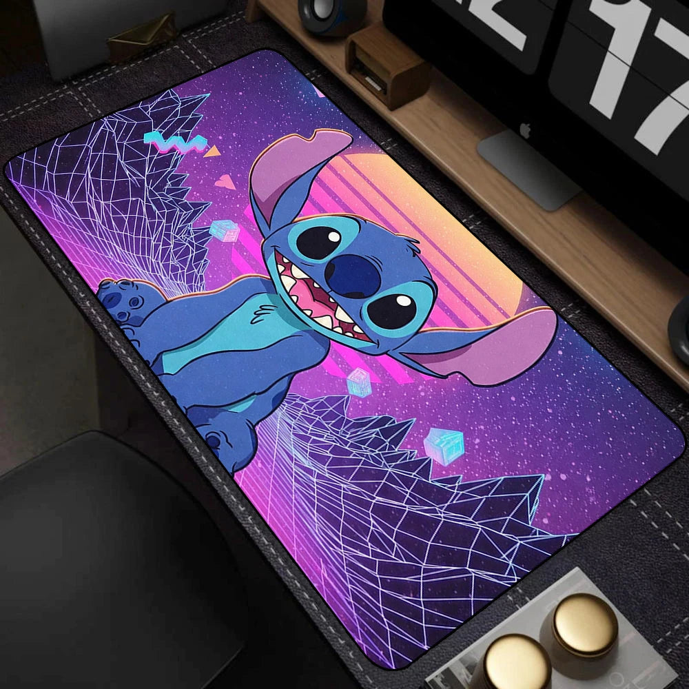 Cute Anime Stitch Mousepad Locking Edge Non-slip Mouse Pad HD Printing Computer Gamers Mausepad XXL Keyboard E-Sports Deskmat