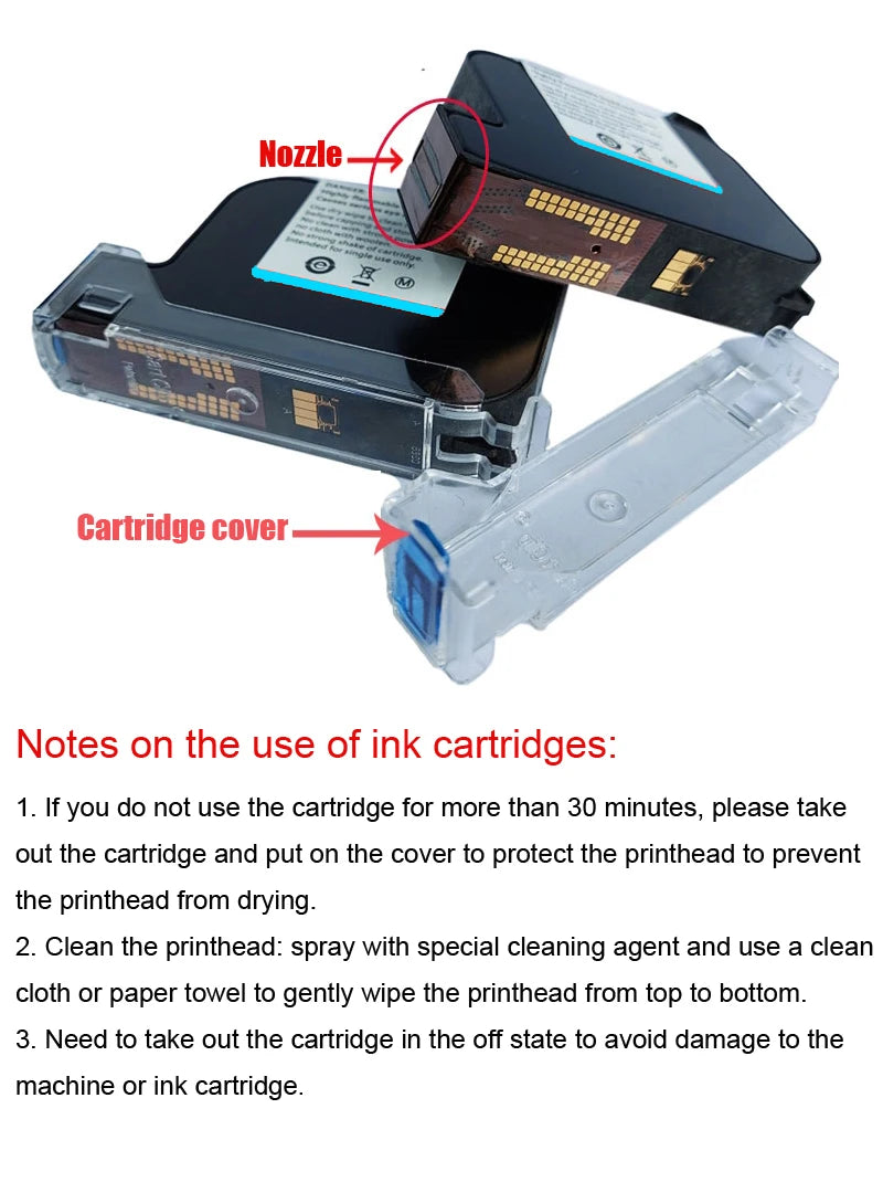 Solvent Black TIJ Ink Cartridge for Handheld Inkjet Printer