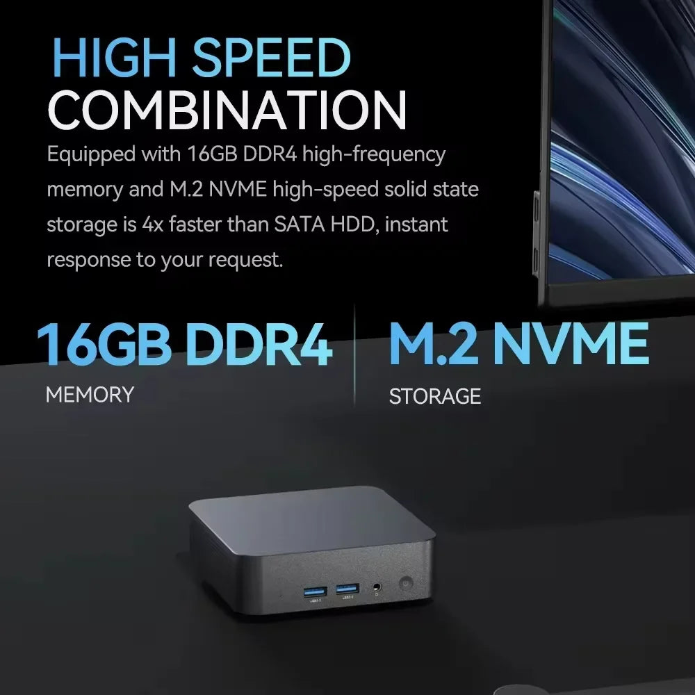 2026 Mini PC Intel Core i9 10980HK Windows 11 UHD Graphics 16GB 32GB DDR4 1TB 2TB SSD WiFi 6 BT5.2 Desktop PC Office Computer