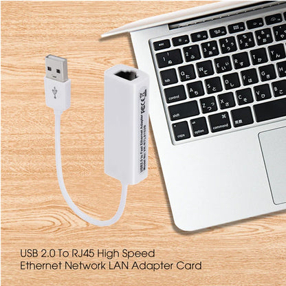 Portable USB 2.0 To RJ45 Network Card 10/100Mbps USB To RJ45 Ethernet Lan Adapter for PC Laptop Windows XP 7 8
