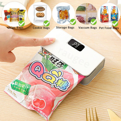 Heat Sealer Portable Rechargable Heat Bag Sealing Machine for Food Storage Plastic Bag Sealer Food Packaging Bag Heat Sealer