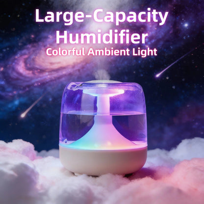 Small Home Humidifier for Bedroom, Large Mist Aroma Diffuser with Ambient Light, Super High Fog Output USB Air Humidifier