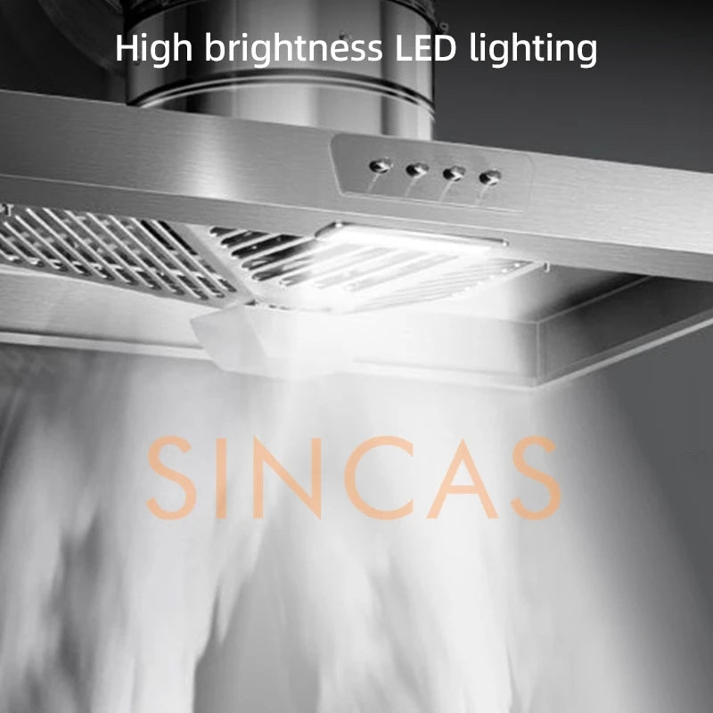Stainless Steel Range Hood Exhaust Fan With Built In Light Kitchen Ventilation Extractor Fan For Stove Wall Mount Range Hood