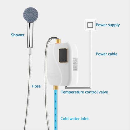 Electric Tankless Water Heater Instant Hot Shower Kitchen Heater 110V 3000W US