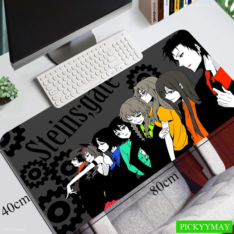 Steins Gate Mouse Pad Gamer Pad Big Gaming Mousepad XL Mouse Mat Keyboard Mat Desk Mat Table Carpet Mausepad Computer Laptop Pad